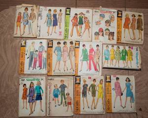 lot 269 image: 12 Different 1960s Sewing Patterns  Retro & Unique