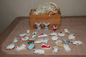 lot 274 image: Partially Painted Bisque Ware Lot  Unfinished Ceramic Craft Pieces