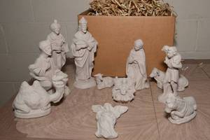 lot 267 image: Greenware Nativity Scene
