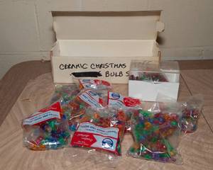 lot 276 image: Traditional Ceramic Christmas Tree Plastic Bulbs
