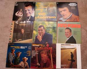 lot 330 image: Lot of 9 Vintage LP Vinyl Records  Various Artists & Genres - Red Foley, Johnny Paycheck, Ferlin Husky