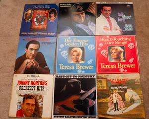 lot 331 image: Lot of 9 Vintage LP Vinyl Records  Various Artists & Genres - Mickey Gilley, Teresa Brewer