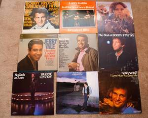 lot 337 image: Lot of 9 Vintage LP Vinyl Records  Various Artists & Genres - Bobby Vinton, Jerry Vale, Larry Gatlin