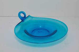 lot 339 image: Vintage Blue Viking Glass Candle Holder