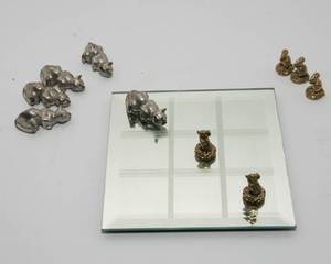 lot 372 image: Cat and Mouse Tic Tac Toe Board and Pieces