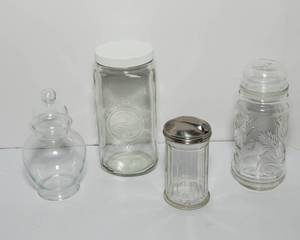 lot 404 image: Glass Canisters - Set of Four