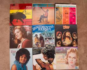 lot 445 image: Lot of 9 Vintage LP Vinyl Records  Various Artists & Genres - Larry Gatlin, Marilyn Sellars