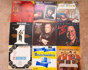 lot 477 image: Lot of 9 Vintage LP Vinyl Records  Various Artists & Genres - Chet Atkins, Roy Clark, Sonny James