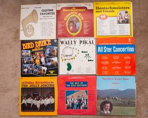 lot 478 image: Lot of 9 Vintage LP Vinyl Records  Various Artists & Genres - Mainly Polka