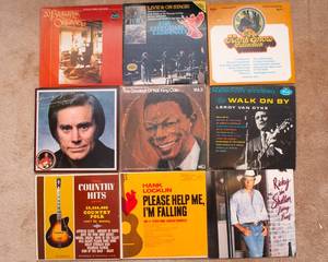 lot 482 image: Lot of 9 Vintage LP Vinyl Records  Various Artists & Genres - Nat King Cole, Ricky Van Shelton