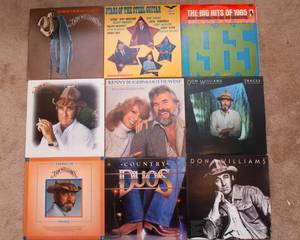 lot 483 image: Lot of 9 Vintage LP Vinyl Records  Various Artists & Genres - Kenny Rogers, Don Williams