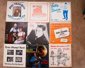 lot 491 image: Lot of 9 Vintage LP Vinyl Records - Various Artists and Genres - Mostly Polka