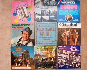 lot 494 image: Lot of 9 Vintage LP Vinyl Records - Various Artists and Genres - Mostly Polka