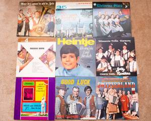 lot 495 image: Lot of 9 Vintage LP Vinyl Records - Various Artists and Genres - Mostly Polkas