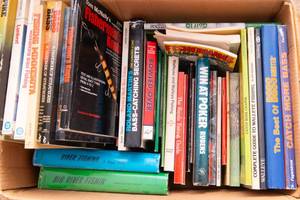 lot 504 image: Fish, Golf, and More Book Collection  Full Box of Books