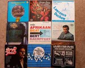 lot 533 image: Lot of 9 Vintage LP Vinyl Records - Various Artists & Genres - George Jones, Lawrence Duchow