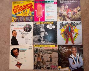 lot 535 image: Lot of 9 Vintage LP Vinyl Records - Various Artists & Genres - George Carlin, Jerry Wallace
