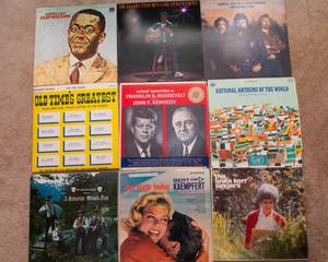 lot 538 image: Lot of 9 Vintage LP Vinyl Records - Various Artists & Genres - Speeches from FDR and JFK, Flip Wilson