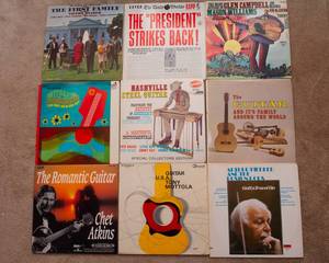lot 539 image: Lot of 9 Vintage LP Vinyl Records - Various Artists & Genres - Glen Campbell, Chet Atkins