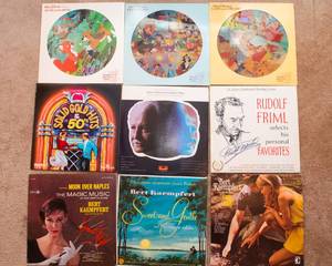 lot 543 image: Lot of 9 Vintage LP Vinyl Records - Various Artists & Genres - Disney Picture Discs