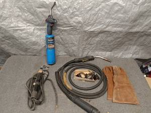 lot 53 image: Welding Torch Set with Propane Tank, Hoses, and Gloves