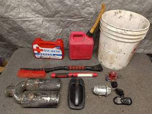 lot 54 image: Assorted Garage Item Collection Including Tools and Accessories
