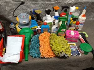 lot 56 image: Assortment of Car Care and Cleaning Supplies