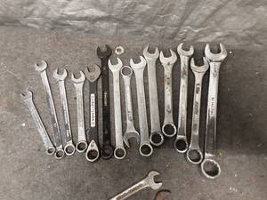 lot 65 image: Assorted Set of 25 Combination Wrenches and Adjustable Spanners