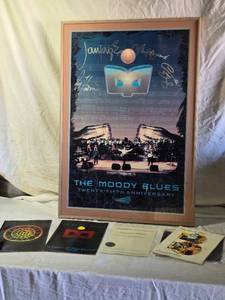 The Moody Blues Autographed Framed Poster with Memorabilia Set