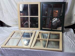 lot 13 image: Lot of Wood-Framed Decorative Mirrors