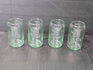 lot 30 image: Lot of 4 Coca-Cola Embossed Glass Tumblers