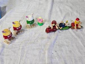 lot 66 image: Set of M&Ms Figurines and Toy M&M Train Cars