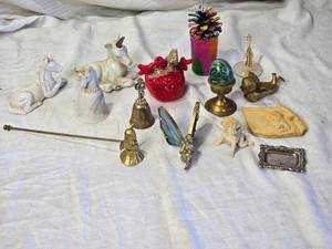 lot 92 image: Figurines and Decorative Items Includes unicorn figurines, cherubs, and other unique designs