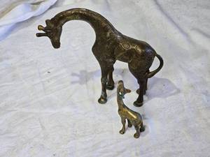 lot 95 image: Brass Giraffe Sculptures