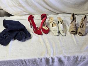 lot 139 image: Womens Shoes Including Heels and Boots - Size 12, Size 8 and More