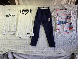 lot 147 image: Adidas Athletic Clothing Set - Some USA Volleyball Themed, Size Small & Medium
