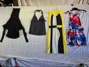 lot 167 image: Assorted Womens Clothing Lot - Tops, Dress, and Overalls (Size S)