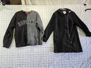 lot 191 image: 2 Sweatshirts featuring Supreme and Hooded DKNY Zip Up Size M