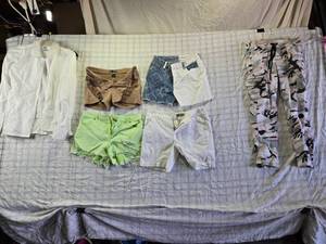 lot 205 image: Assorted Womens Clothing including Shorts and Cargo Pants - Sizes 9, 10, 910