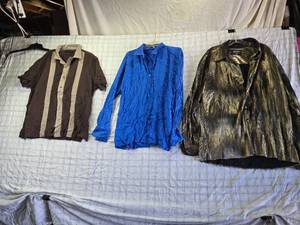 lot 218 image: Mens XL Silk Shirts from Lansky Bros, BOCI, and AXIST