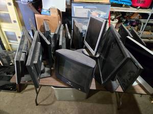 lot 227 image: Collection of Various Used LCD and CRT Monitors