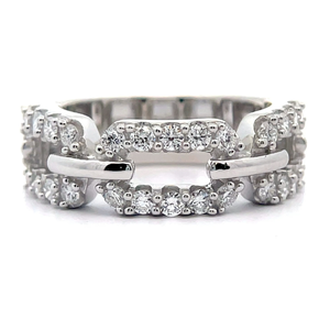 NEW 1.03 Carat Diamond Pav Chain Link Ring