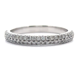NEW 0.30 Carat Pav�Diamond Double Row Ring in White Gold