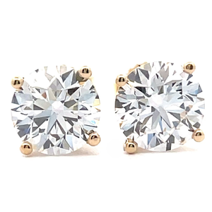 NEW 2 Carat Diamond Solitaire Stud Earrings in 14k Yellow Gold w EGL Report $2,750 Retail VIDEO