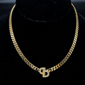 Christian Dior CD Rhinestone Necklace