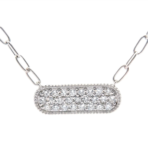 NEW 1.50 Carat Pav�Diamond Bar Pendant Necklace