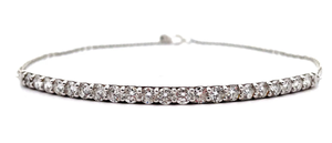 NEW 2 Carat Diamond Half-and-Half Tennis Bracelet in 14k White Gold