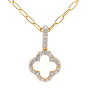 NEW 1 Carat Pav Diamond Flower Halo Pendant Necklace VIDEO
