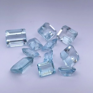40.63-Gram Parcel  Assorted Aqua-Colored Emerald & Radiant Cut Stones