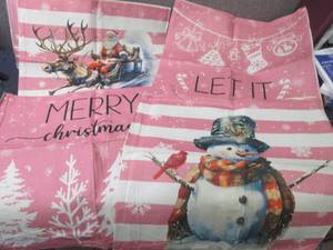 lot 209 image: 2- 4pk Christmas Pillow Covers 18x1...